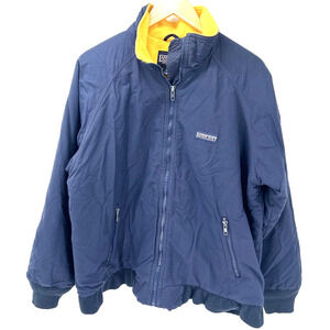 Lands End Squall Jacket Womens Large Blue Gold Full Zip Fleece Lined USA Vintage